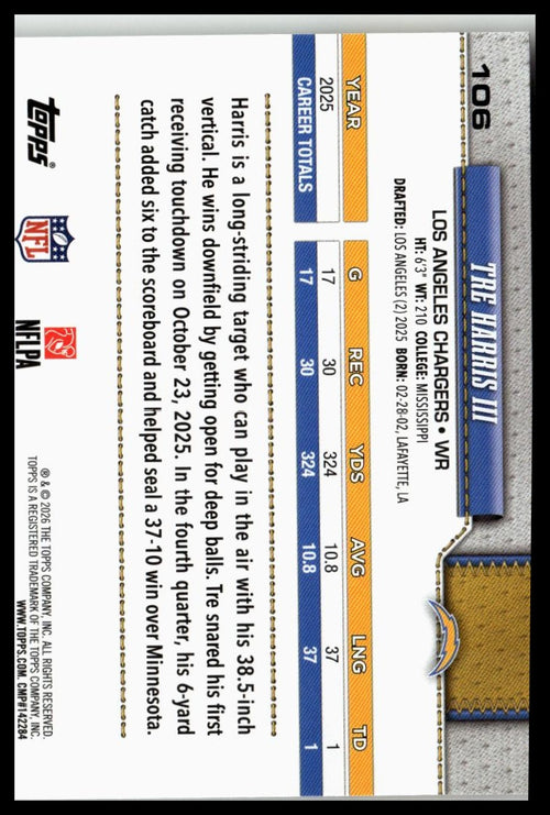 2026 Topps Flagship #106 Tre Harris III