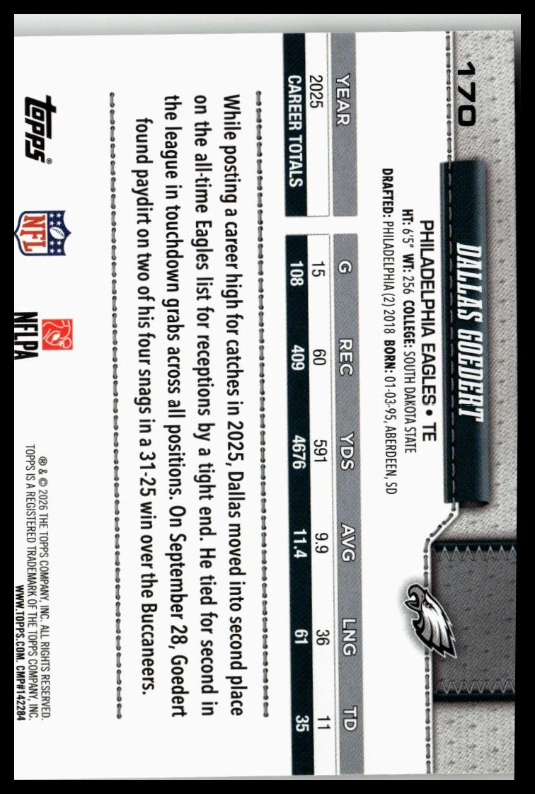 2026 Topps Flagship #170 Dallas Goedert