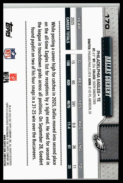 2026 Topps Flagship #170 Dallas Goedert