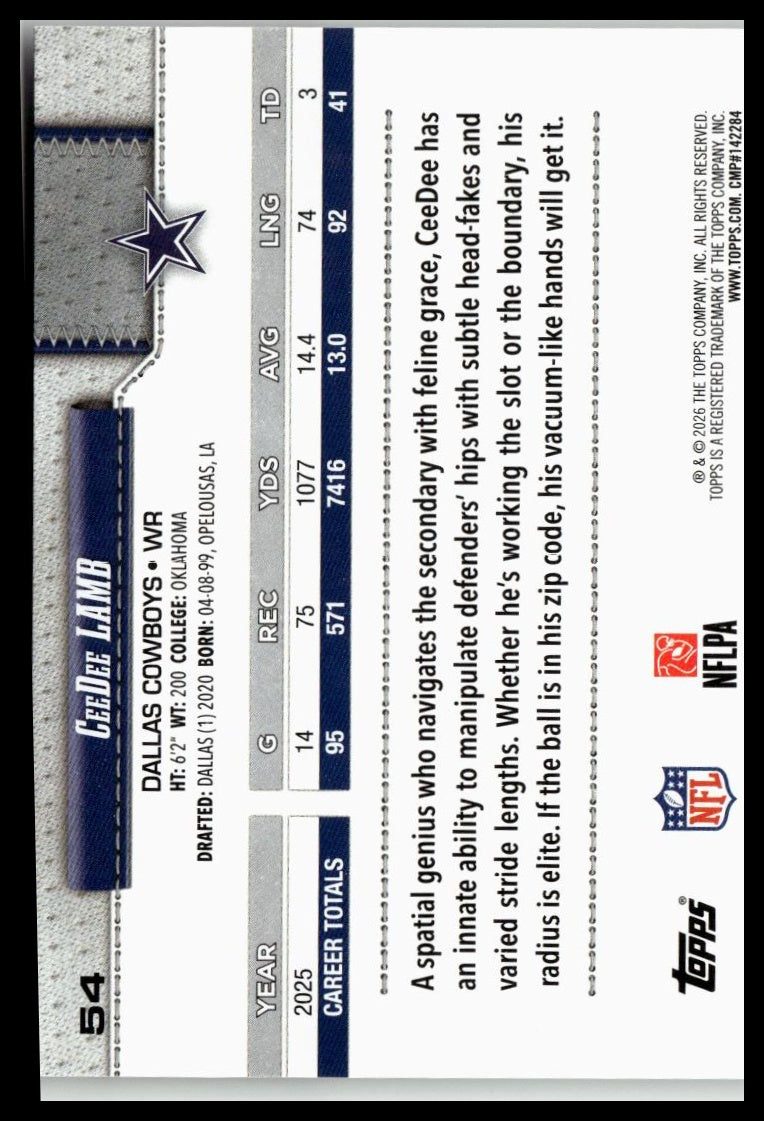 2026 Topps Flagship #54 CeeDee Lamb