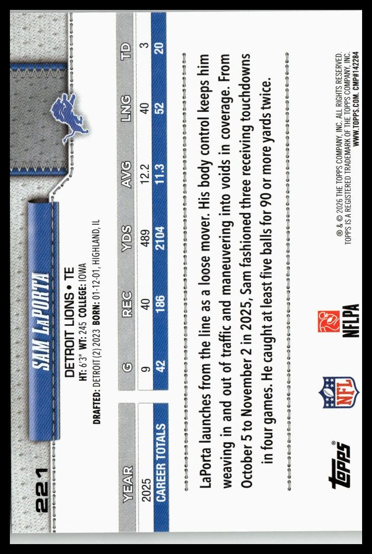 2026 Topps Flagship #221 Sam LaPorta