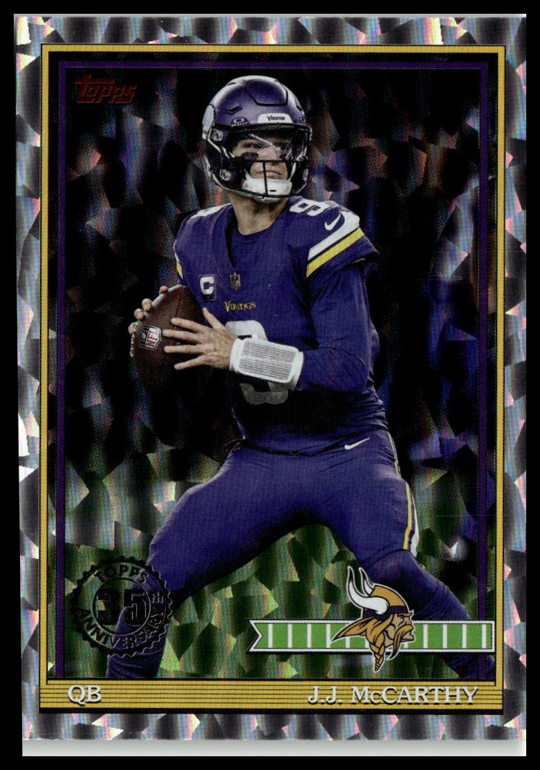 2026 Topps Flagship #91TF-41 J.J. McCarthy 1991 Topps Football Crackle