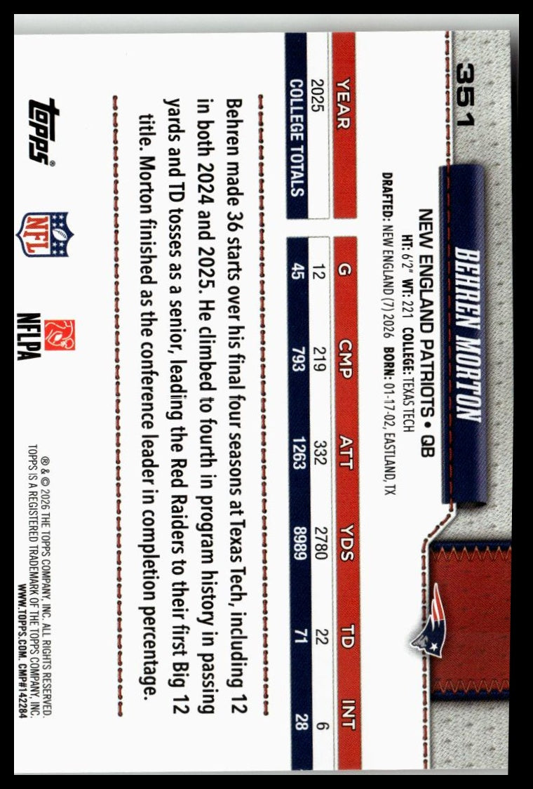 2026 Topps Flagship #351 Behren Morton