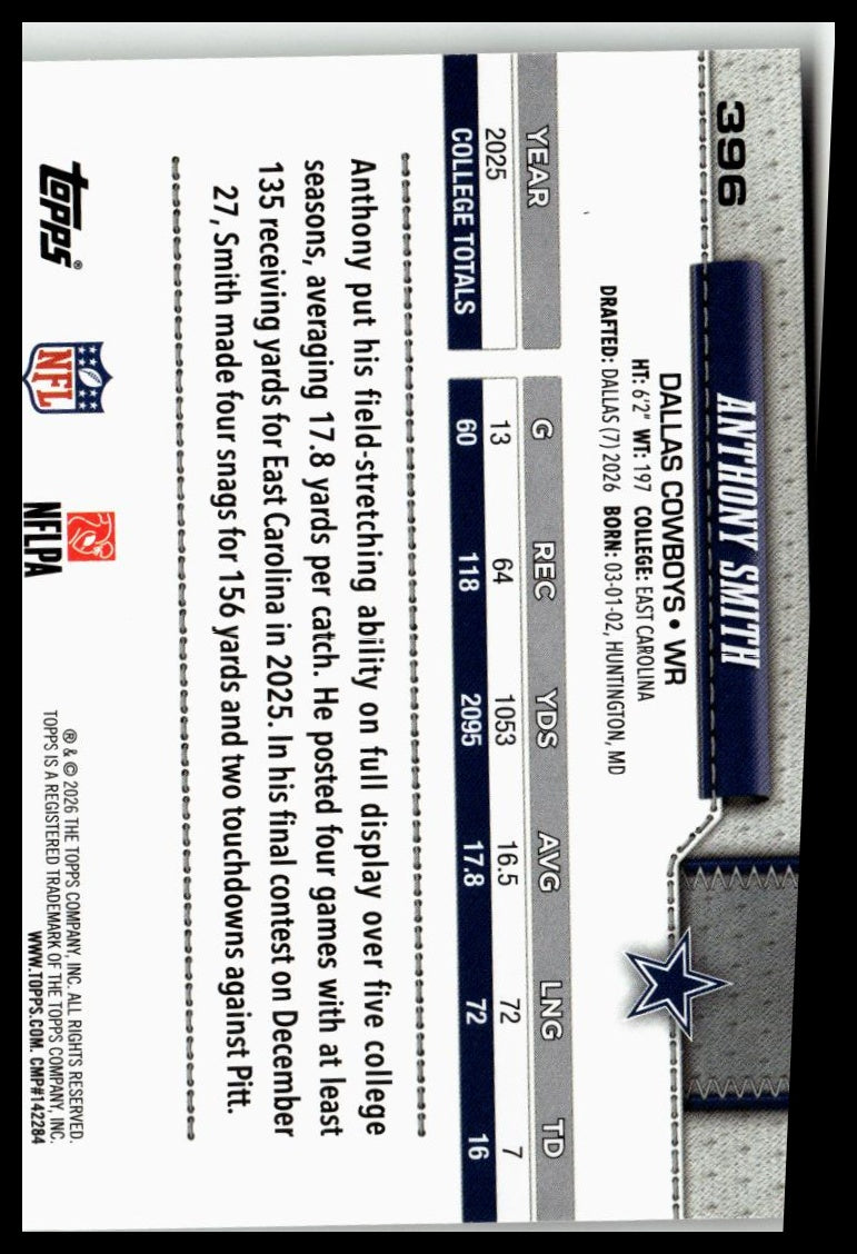2026 Topps Flagship #396 Anthony Smith