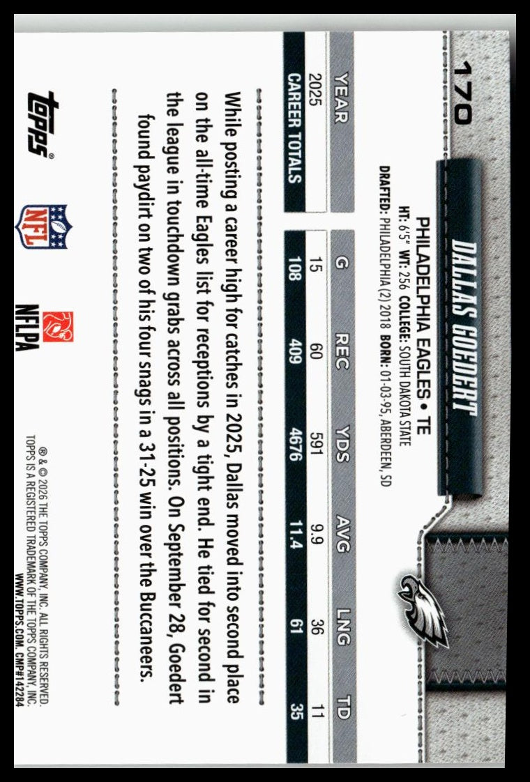 2026 Topps Flagship #170 Dallas Goedert