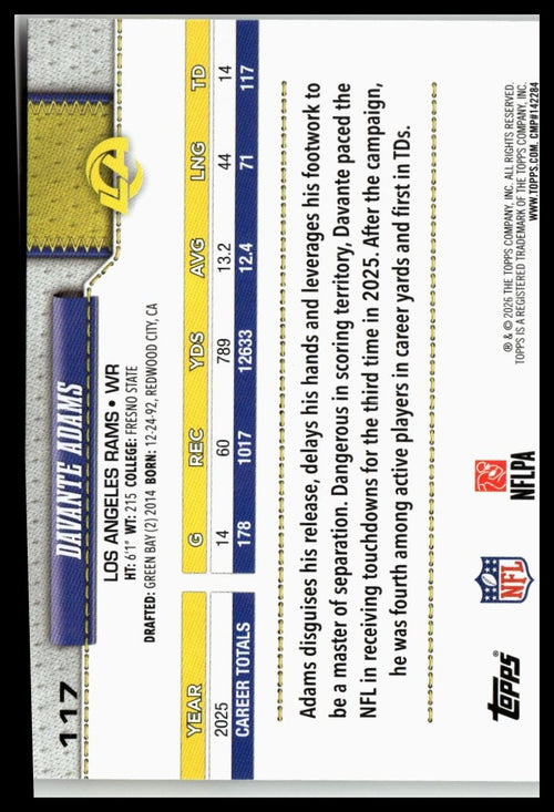 2026 Topps Flagship #117 Davante Adams