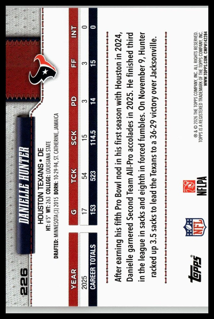 2026 Topps Flagship #226 Danielle Hunter