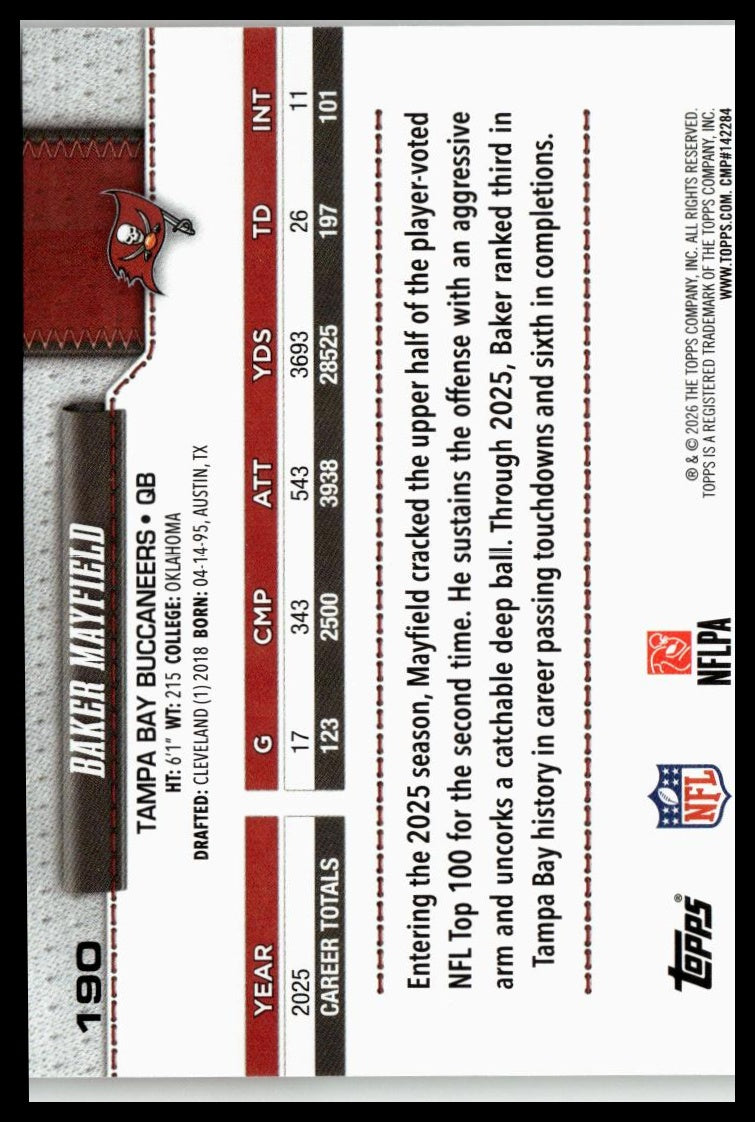 2026 Topps Flagship #190 Baker Mayfield