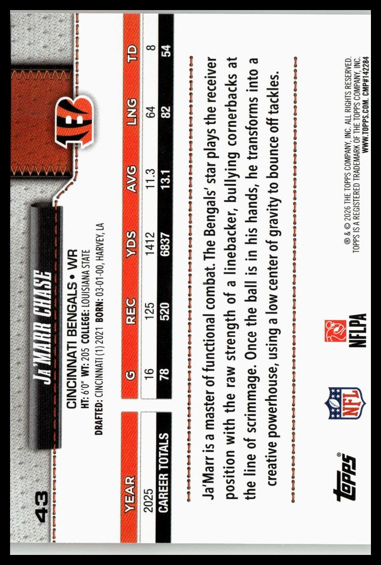 2026 Topps Flagship #43 Ja’Marr Chase