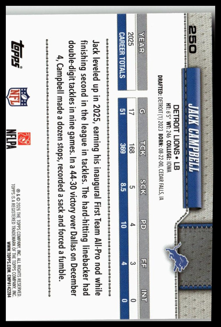 2026 Topps Flagship #250 Jack Campbell