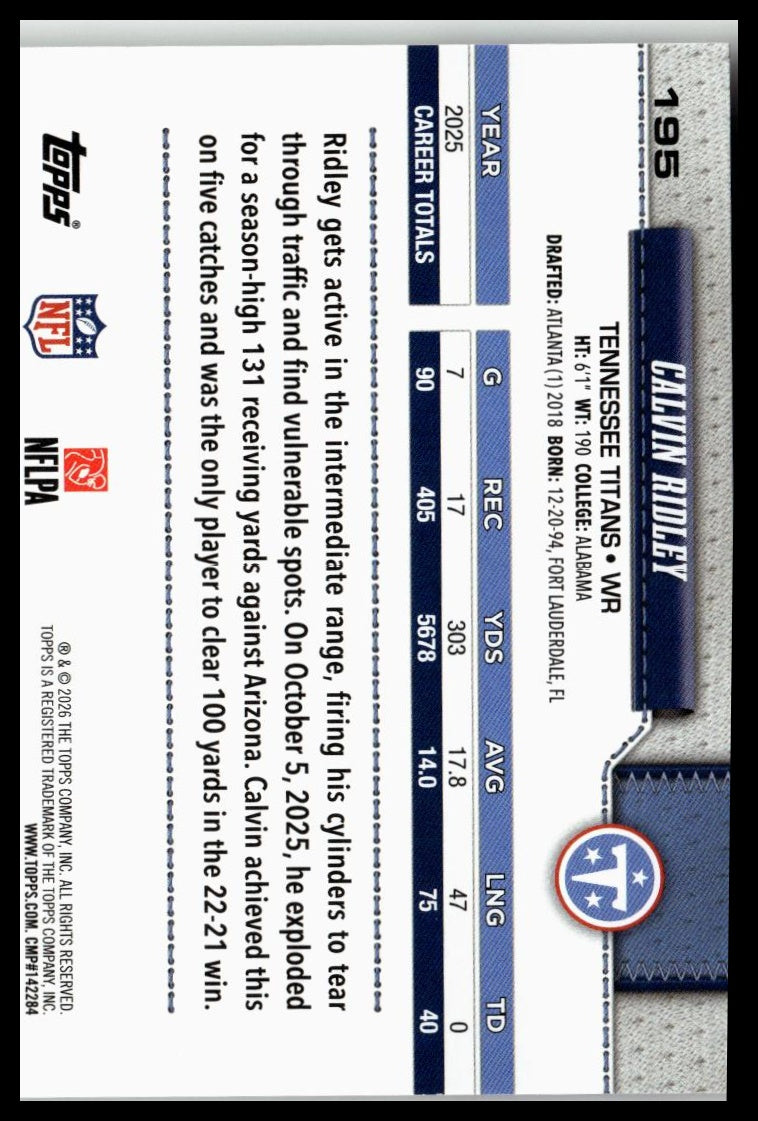 2026 Topps Flagship #195 Calvin Ridley