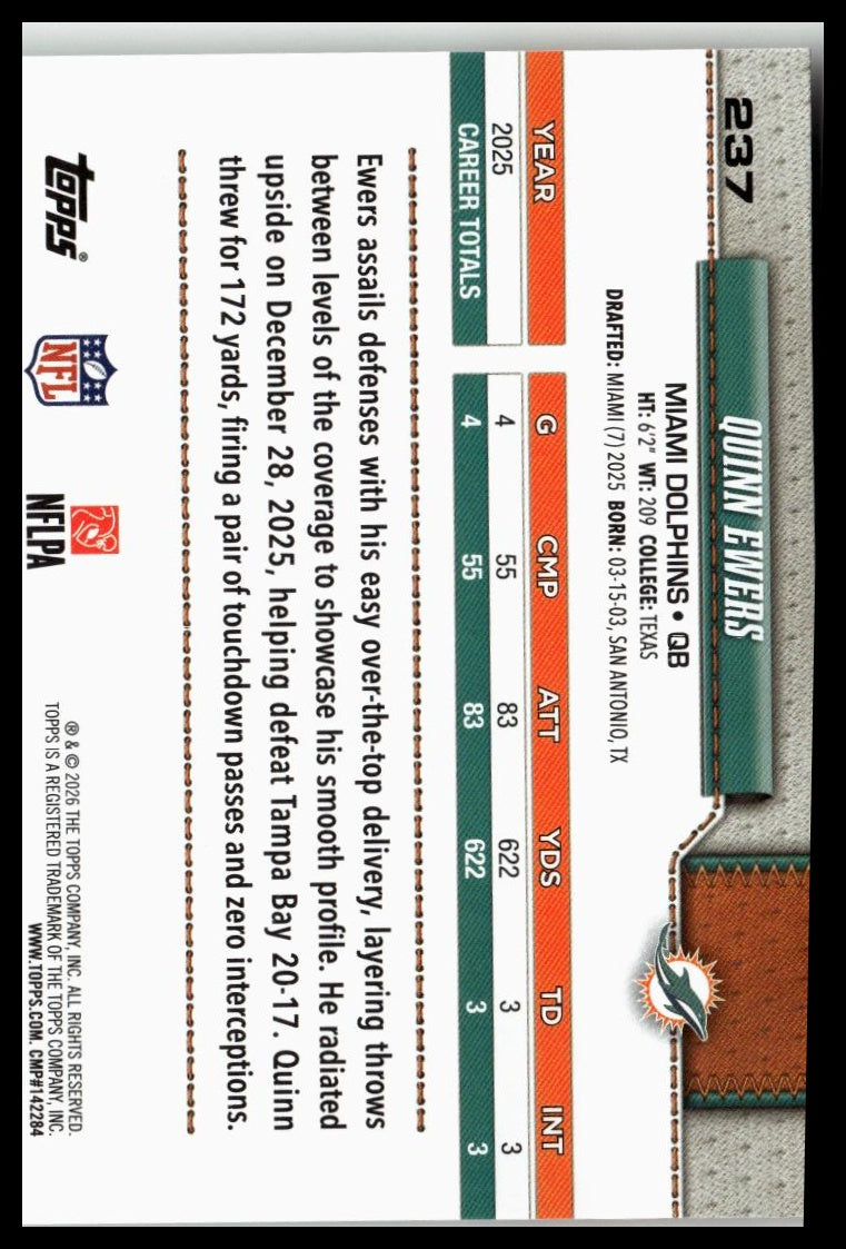 2026 Topps Flagship #237 Quinn Ewers