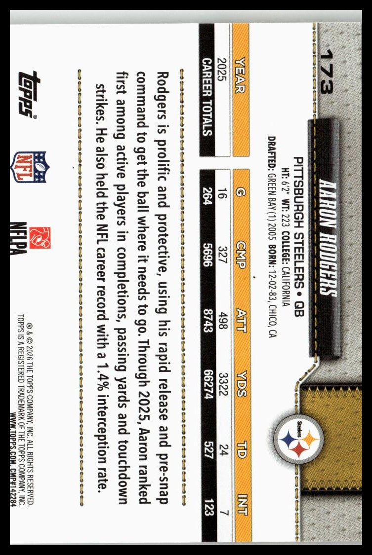 2026 Topps Flagship #173 Aaron Rodgers