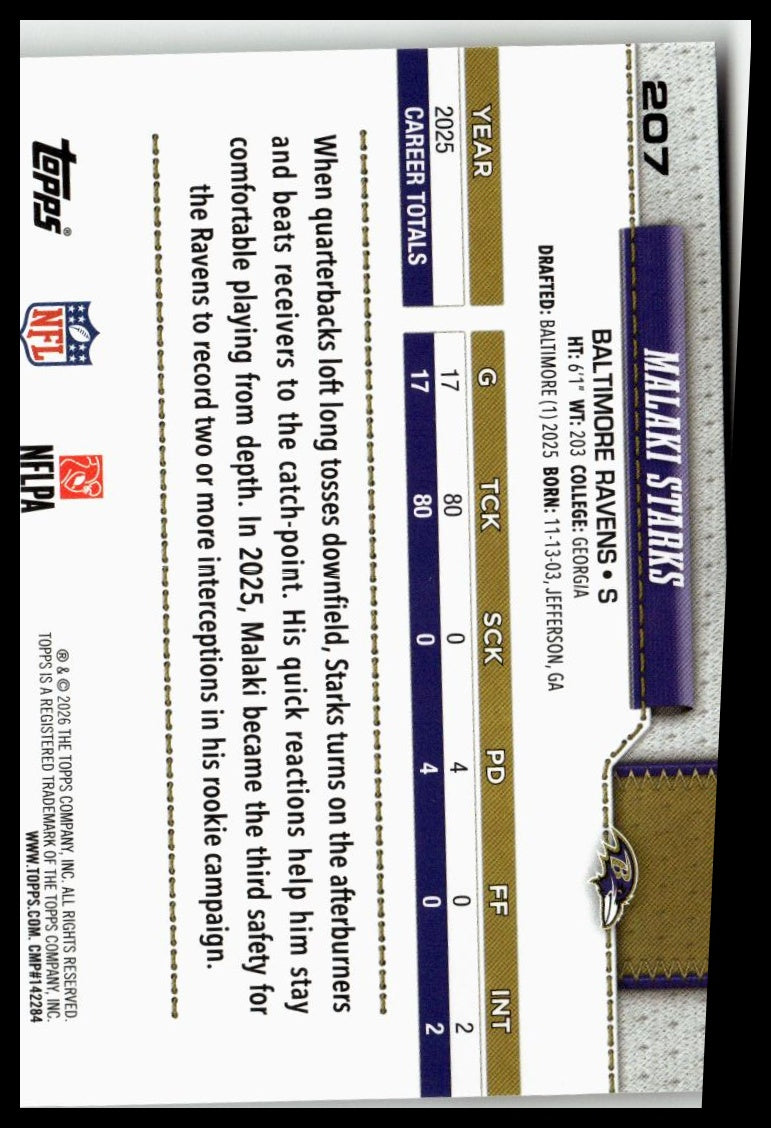 2026 Topps Flagship #207 Malaki Starks