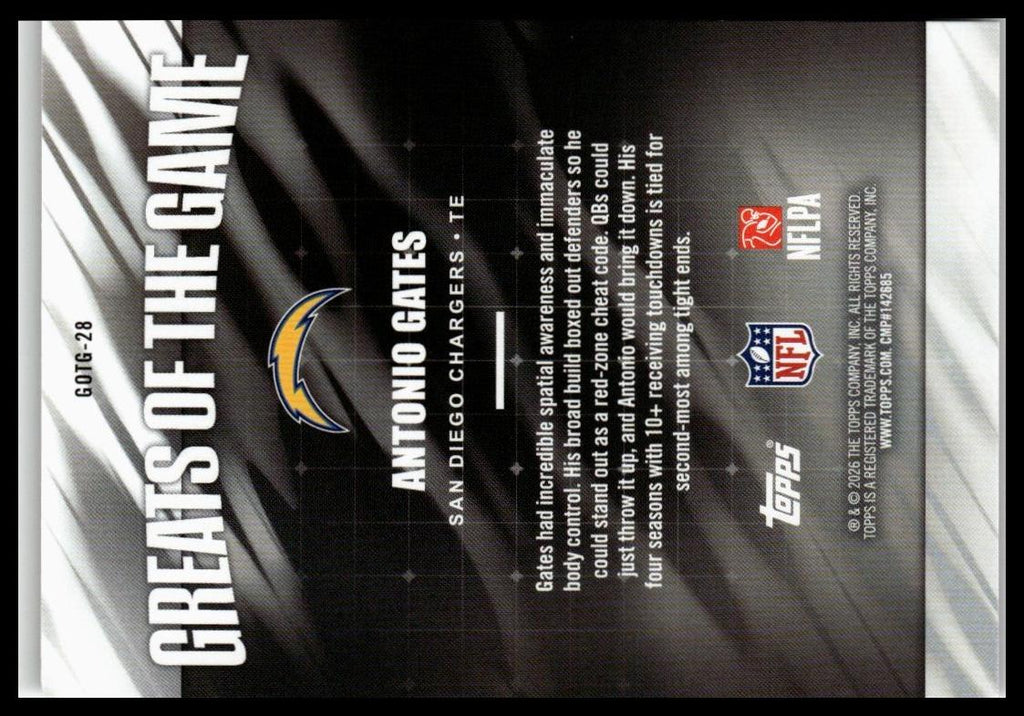 2026 Topps Flagship #GOTG-28 Antonio Gates Greats Of The Game