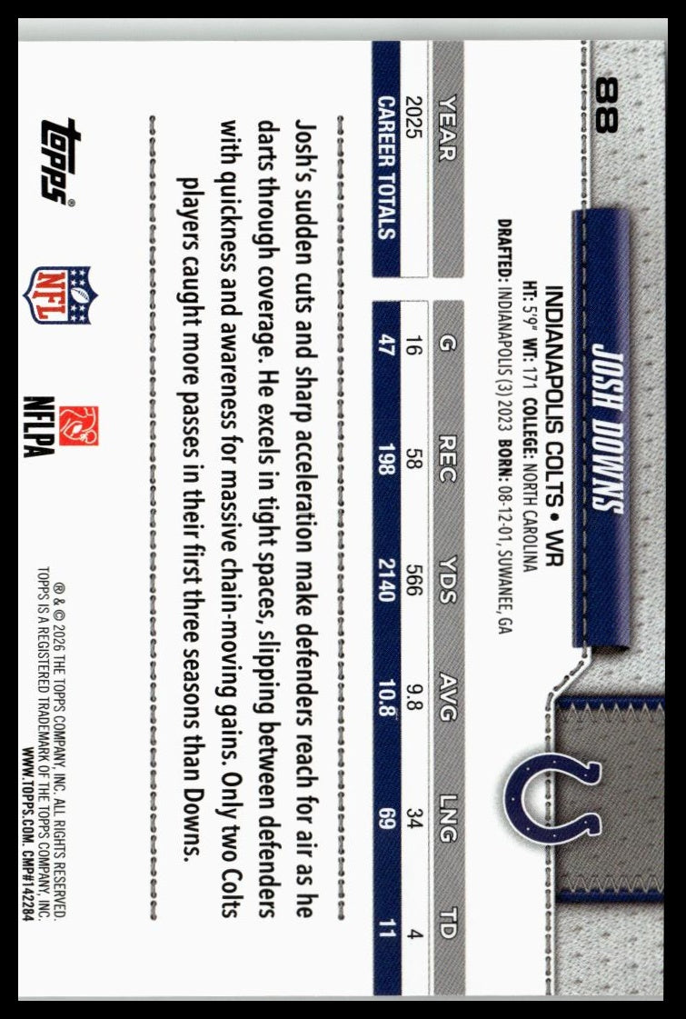 2026 Topps Flagship #88 Josh Downs
