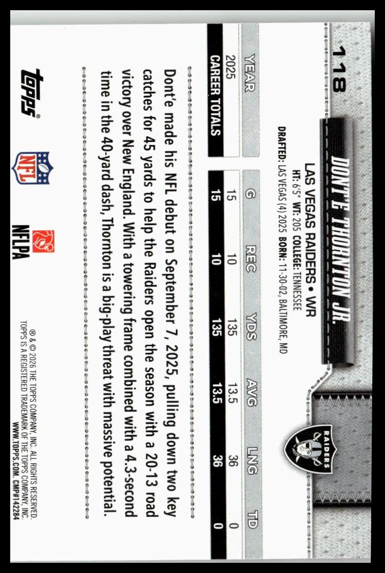 2026 Topps Flagship #118 Dont'e Thornton Jr.
