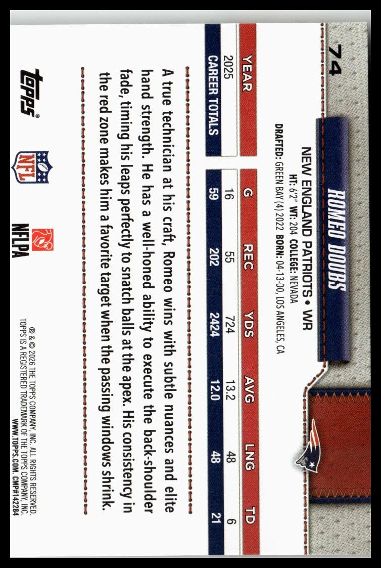 2026 Topps Flagship #74 Romeo Doubs