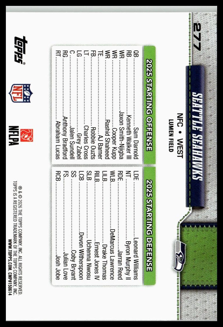 2026 Topps Flagship #277 Seattle Seahawks