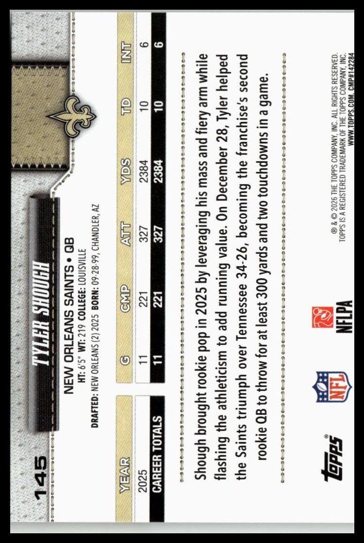 2026 Topps Flagship #145 Tyler Shough