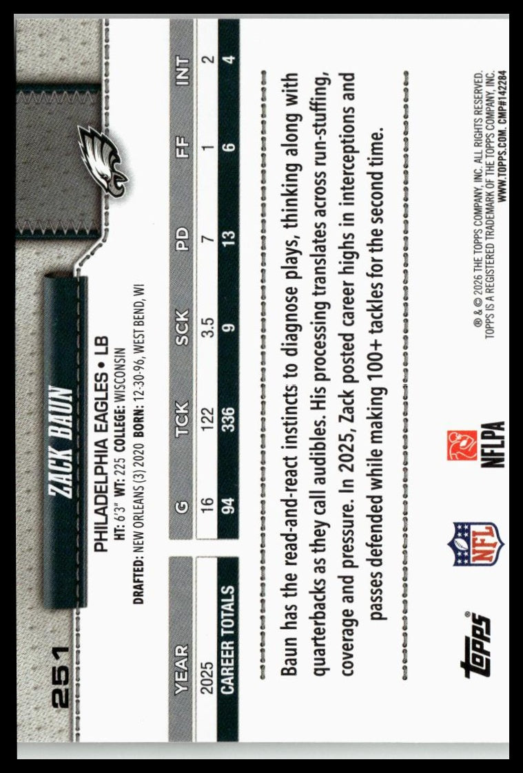 2026 Topps Flagship #251 Zack Baun