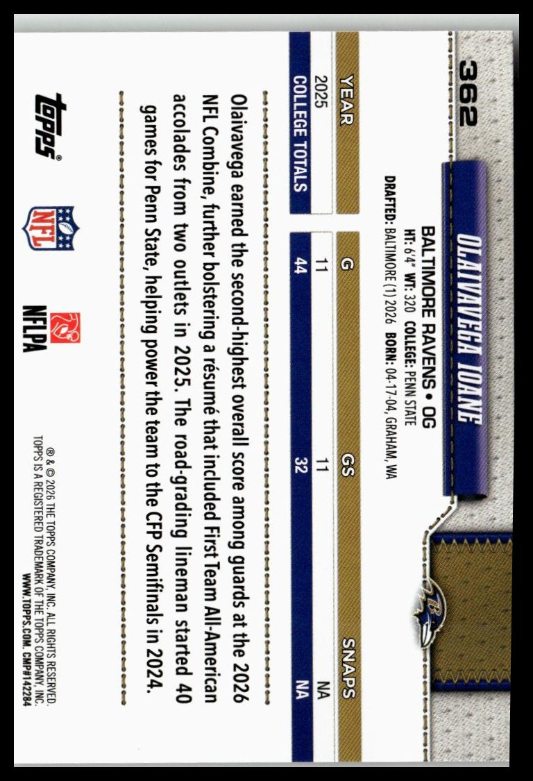 2026 Topps Flagship #362 Olaivavega Ioane