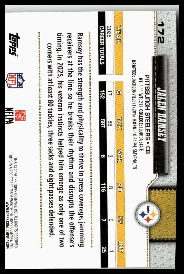 2026 Topps Flagship #172 Jalen Ramsey