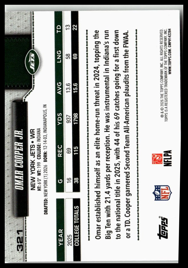2026 Topps Flagship #321 Omar Cooper Jr.