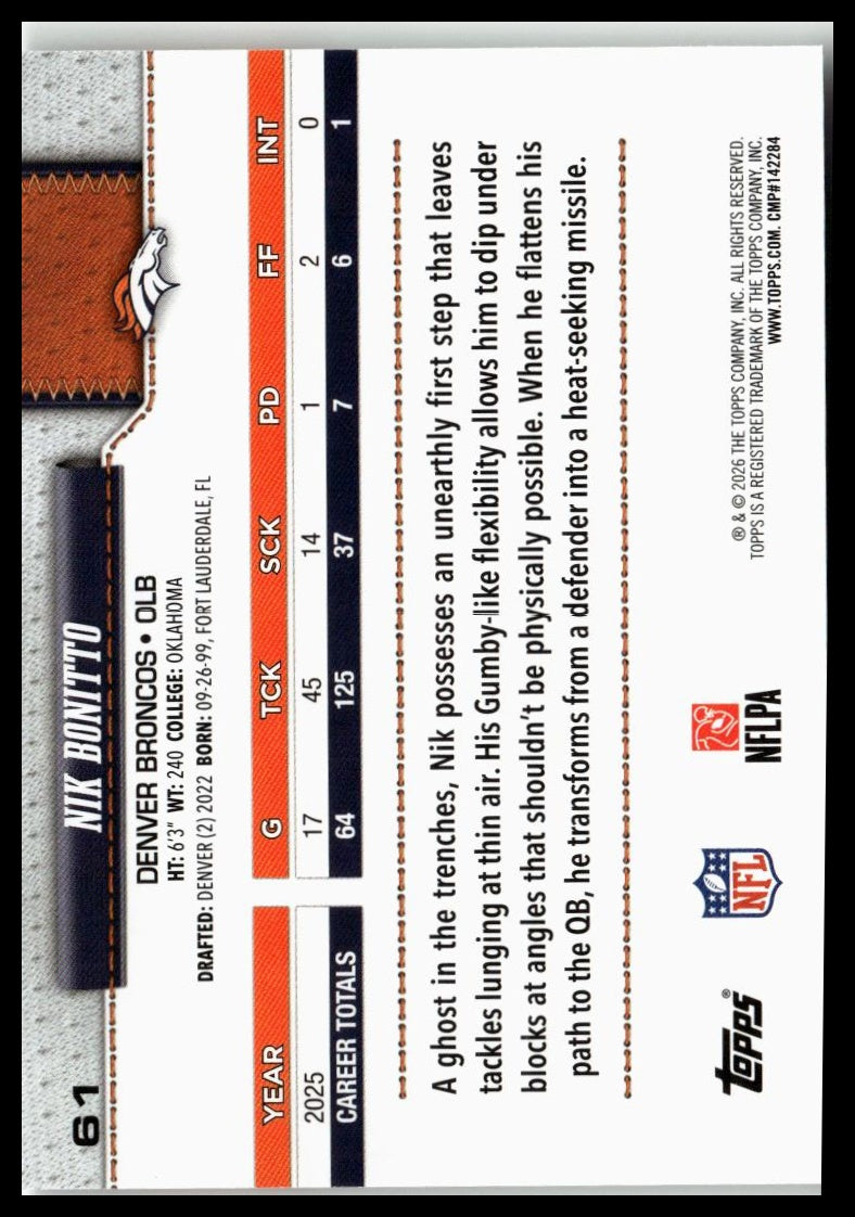 2026 Topps Flagship #61 Nik Bonitto