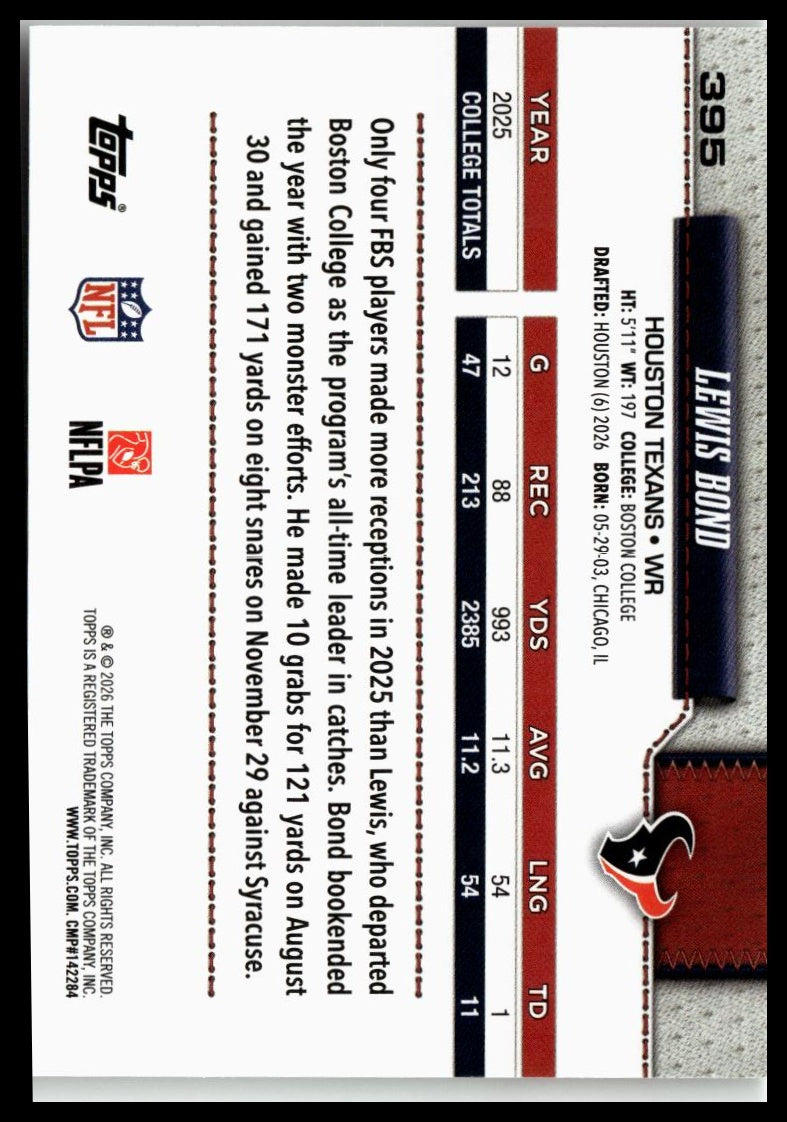 2026 Topps Flagship #395 Lewis Bond