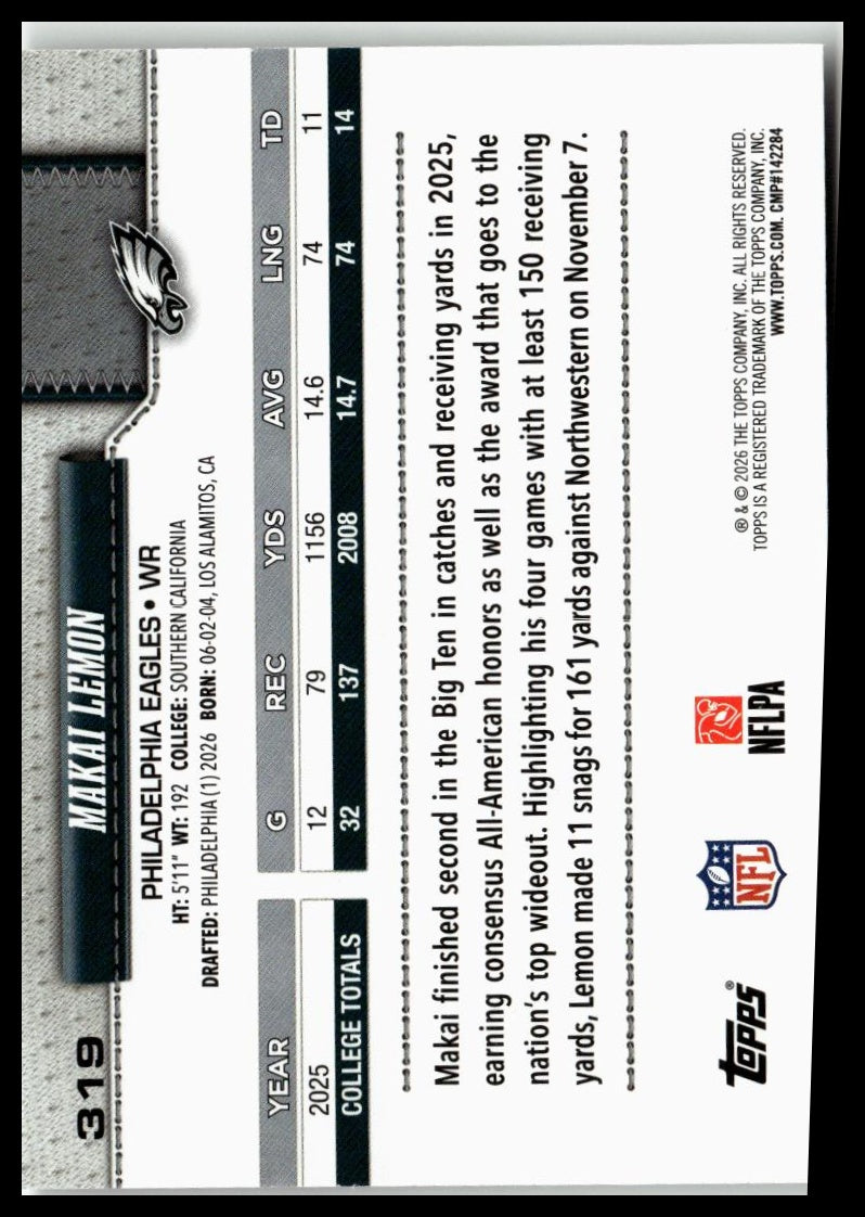 2026 Topps Flagship #319 Makai Lemon