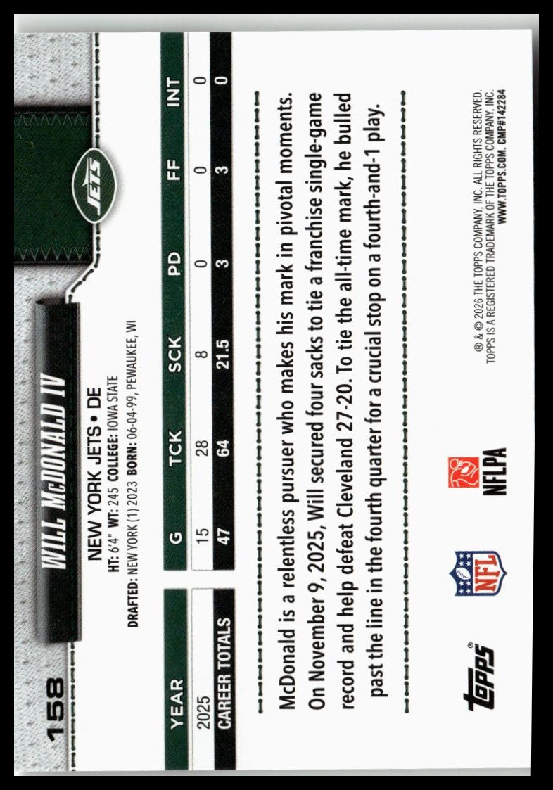 2026 Topps Flagship #158 Will McDonald IV