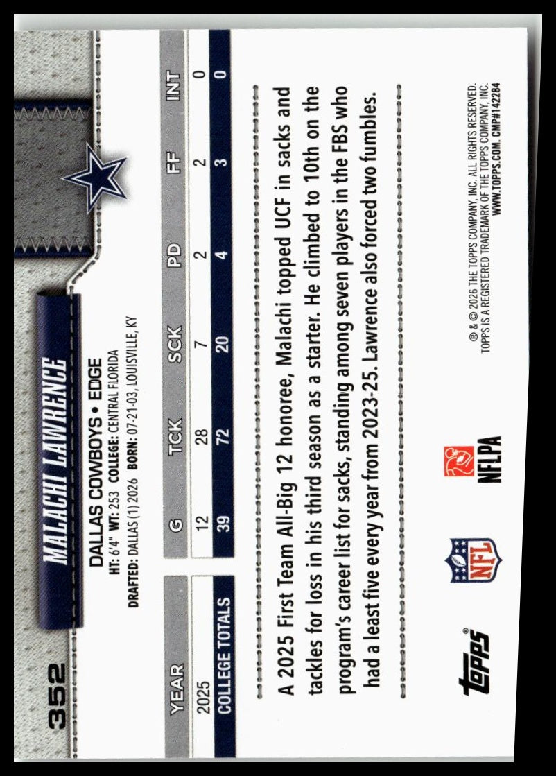 2026 Topps Flagship #352 Malachi Lawrence