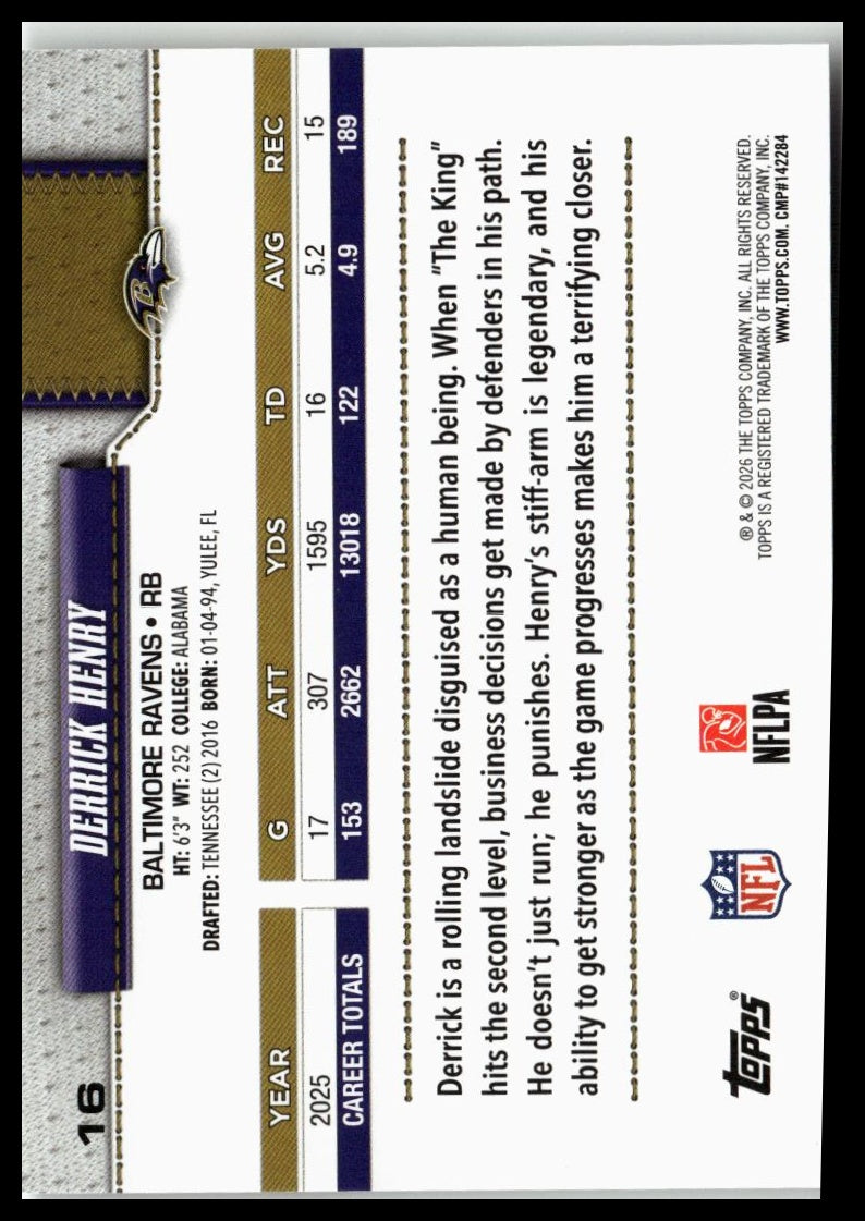 2026 Topps Flagship #16 Derrick Henry