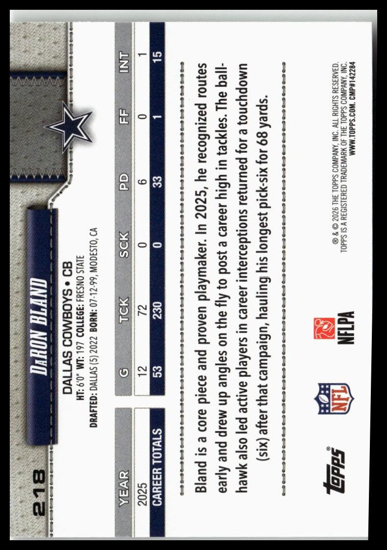 2026 Topps Flagship #218 DaRon Bland