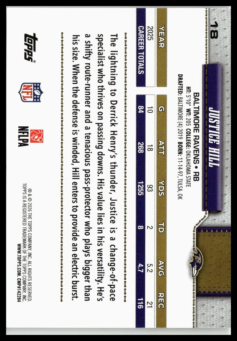 2026 Topps Flagship #18 Justice Hill
