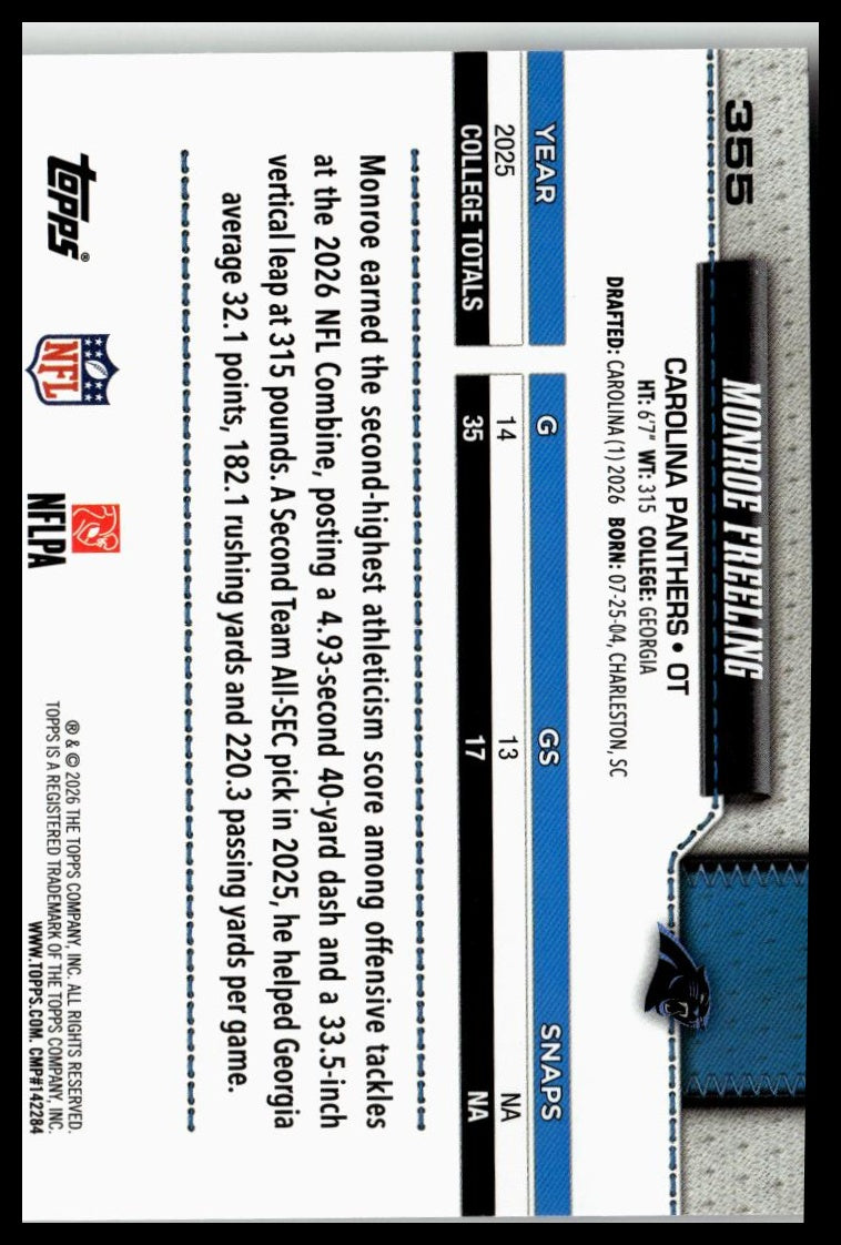 2026 Topps Flagship #355 Monroe Freeling