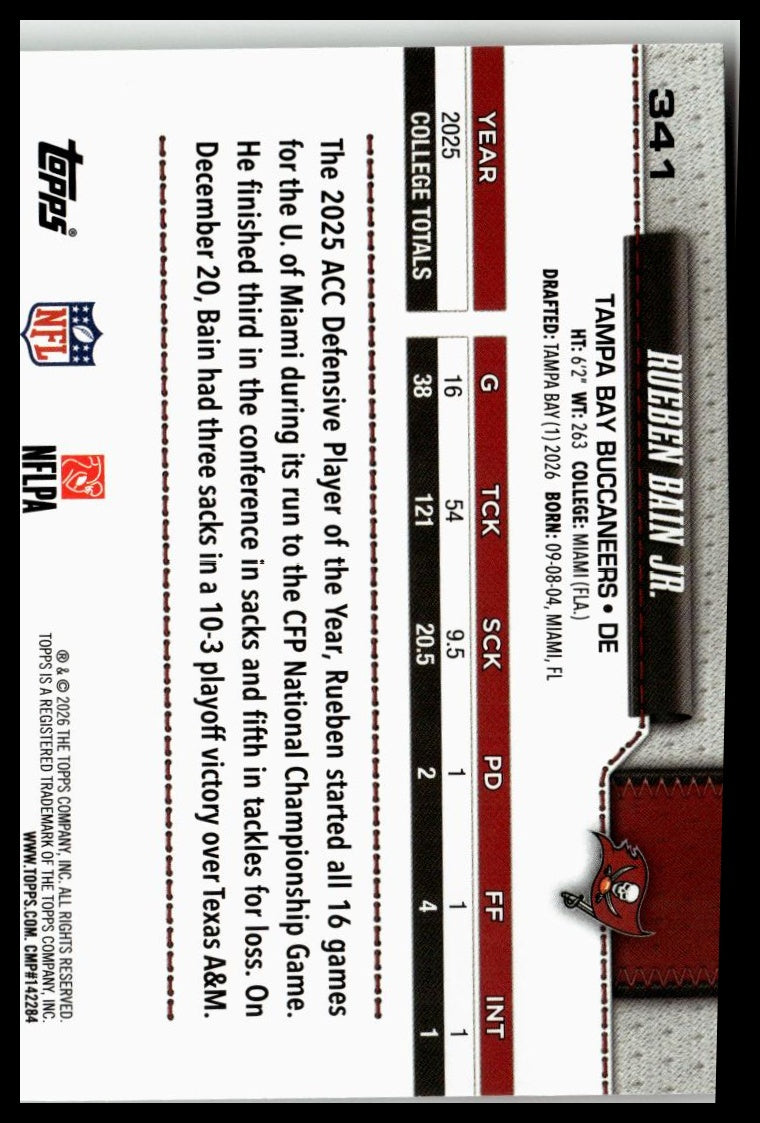 2026 Topps Flagship #341 Rueben Bain Jr.