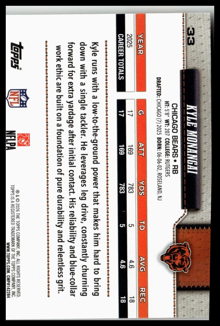 2026 Topps Flagship #33 Kyle Monangai