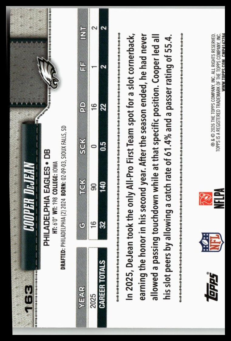 2026 Topps Flagship #163 Cooper DeJean